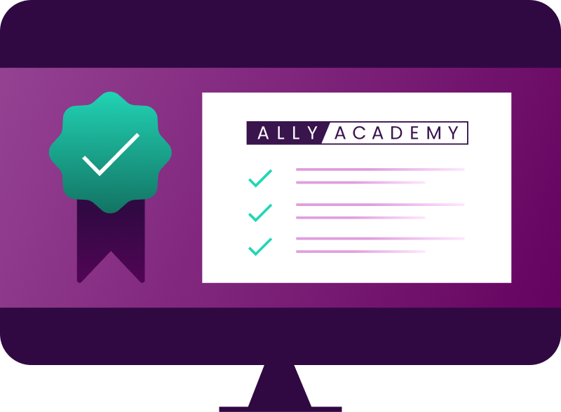 Image of Ally Academy training on desktop computer