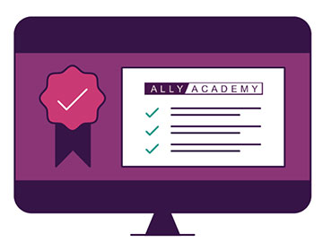 Image of Ally Academy training on desktop computer